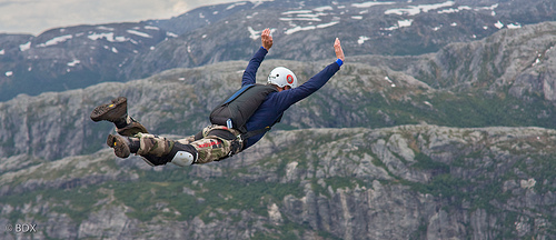 Base-jumping in Norway by Andre Benedix  is licensed under CCBY2.0